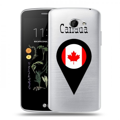 Полупрозрачный дизайнерский силиконовый чехол для LG K5 Флаг Канады