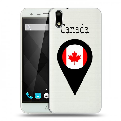 Полупрозрачный дизайнерский пластиковый чехол для Ulefone Paris Флаг Канады