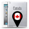 Полупрозрачный дизайнерский пластиковый чехол для Ipad 2/3/4 Флаг Канады