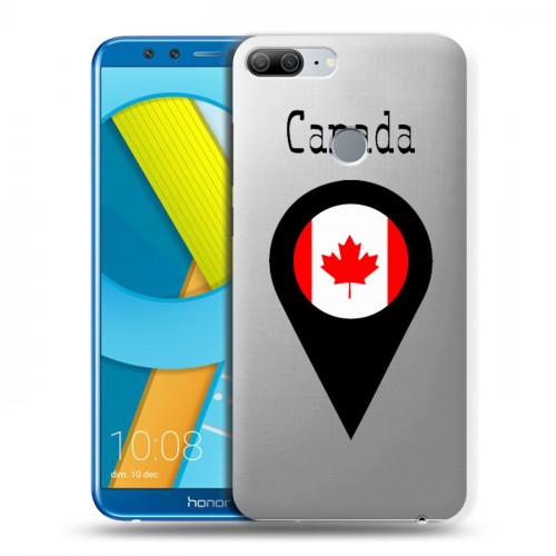 Полупрозрачный дизайнерский пластиковый чехол для Huawei Honor 9 Lite Флаг Канады
