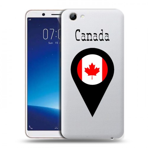Полупрозрачный дизайнерский пластиковый чехол для Vivo Y71 Флаг Канады