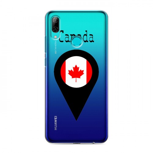 Полупрозрачный дизайнерский пластиковый чехол для Huawei P Smart (2019) Флаг Канады