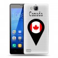 Полупрозрачный дизайнерский пластиковый чехол для Huawei Honor 3c Флаг Канады