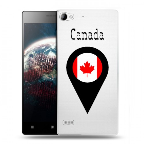Полупрозрачный дизайнерский пластиковый чехол для Lenovo Vibe X2 Флаг Канады