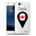 Полупрозрачный дизайнерский силиконовый чехол для Huawei Ascend G7 Флаг Канады