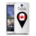 Полупрозрачный дизайнерский пластиковый чехол для HTC Desire 620 Флаг Канады