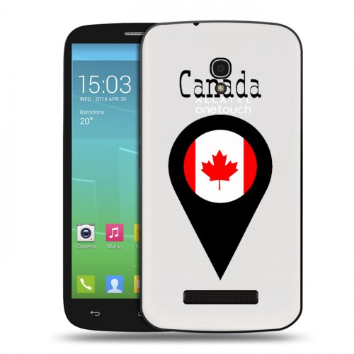 Полупрозрачный дизайнерский пластиковый чехол для Alcatel One Touch Pop S9 Флаг Канады