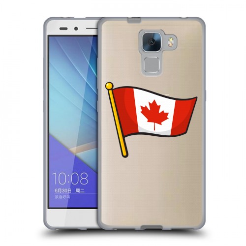 Полупрозрачный дизайнерский пластиковый чехол для Huawei Honor 7 Флаг Канады