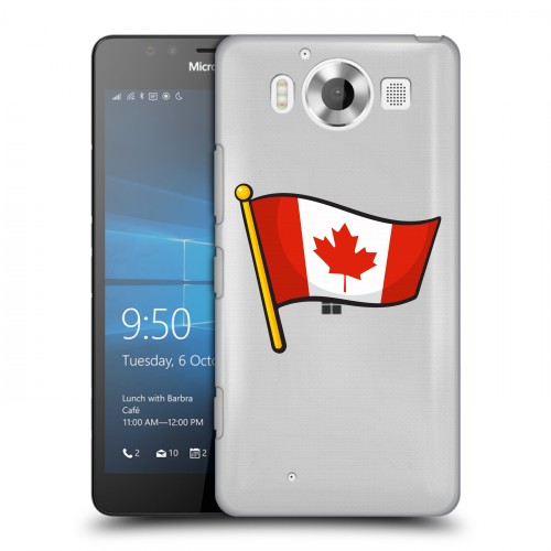 Полупрозрачный дизайнерский пластиковый чехол для Microsoft Lumia 950 Флаг Канады