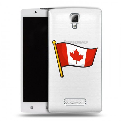 Полупрозрачный дизайнерский пластиковый чехол для Lenovo A2010 Флаг Канады
