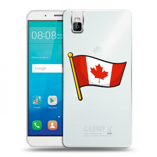 Полупрозрачный дизайнерский пластиковый чехол для Huawei ShotX Флаг Канады