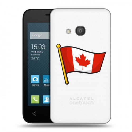 Полупрозрачный дизайнерский пластиковый чехол для Alcatel One Touch Pixi 4 (4) Флаг Канады