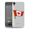 Полупрозрачный дизайнерский пластиковый чехол для HTC Desire 530 Флаг Канады