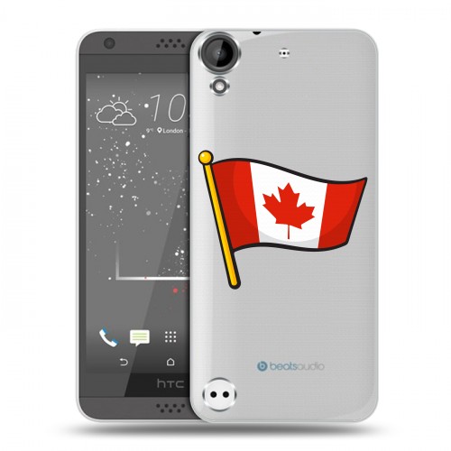 Полупрозрачный дизайнерский пластиковый чехол для HTC Desire 530 Флаг Канады