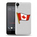 Полупрозрачный дизайнерский пластиковый чехол для HTC Desire 825 Флаг Канады