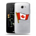 Полупрозрачный дизайнерский пластиковый чехол для LG K5 Флаг Канады