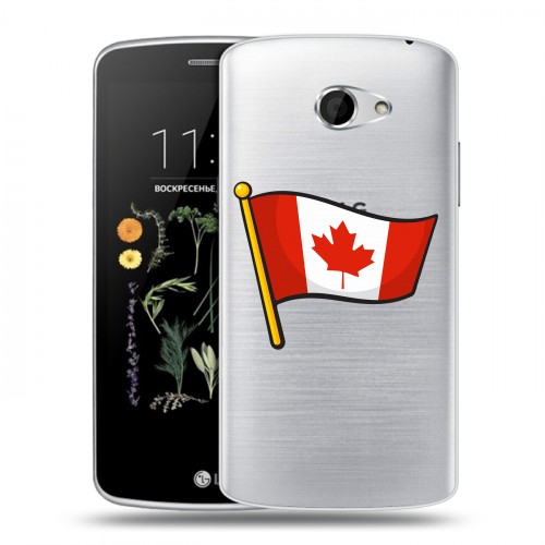 Полупрозрачный дизайнерский пластиковый чехол для LG K5 Флаг Канады
