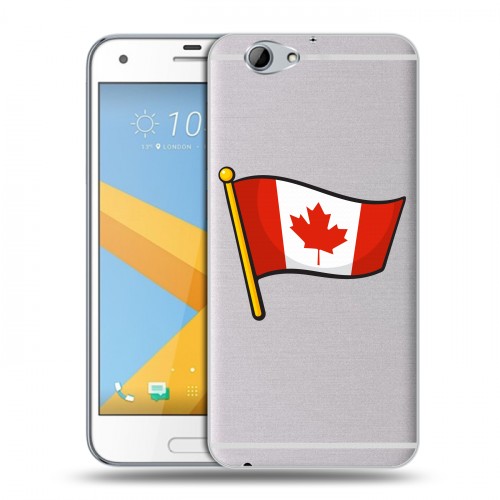 Полупрозрачный дизайнерский силиконовый чехол для HTC One A9S Флаг Канады