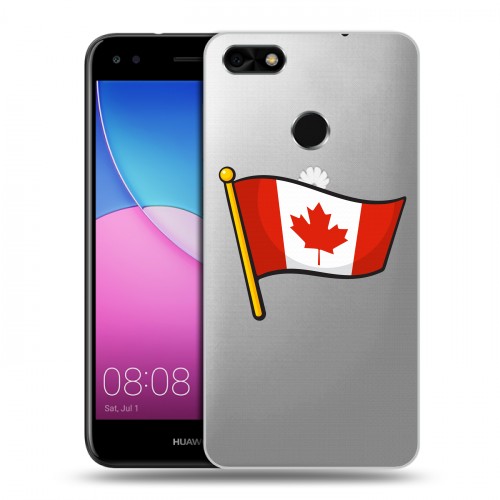 Полупрозрачный дизайнерский пластиковый чехол для Huawei Nova Lite (2017) Флаг Канады