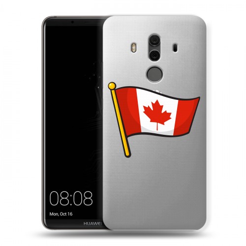 Полупрозрачный дизайнерский пластиковый чехол для Huawei Mate 10 Pro Флаг Канады