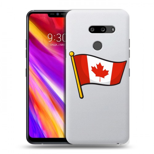Полупрозрачный дизайнерский пластиковый чехол для LG G8 ThinQ Флаг Канады