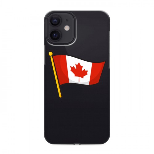 Полупрозрачный дизайнерский пластиковый чехол для Iphone 12 Mini Флаг Канады