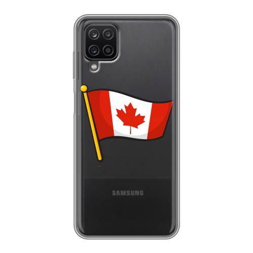Полупрозрачный дизайнерский пластиковый чехол для Samsung Galaxy A12 Флаг Канады