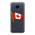 Полупрозрачный дизайнерский силиконовый чехол для Nokia C20 Флаг Канады