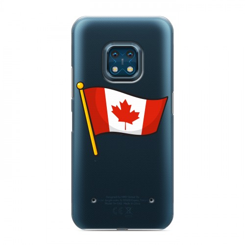 Полупрозрачный дизайнерский силиконовый с усиленными углами чехол для Nokia XR20 Флаг Канады