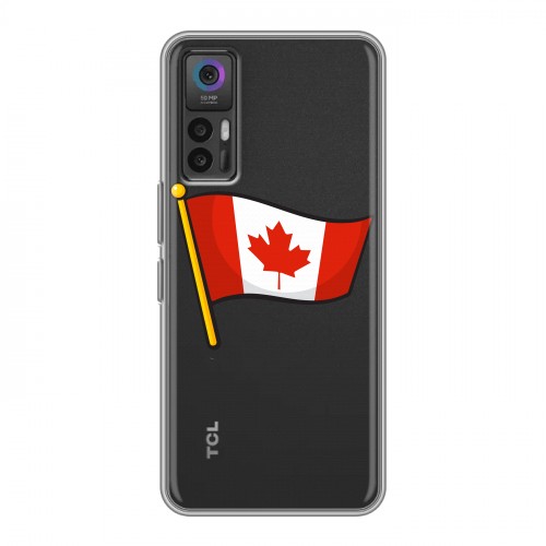 Полупрозрачный дизайнерский пластиковый чехол для TCL 30 Флаг Канады