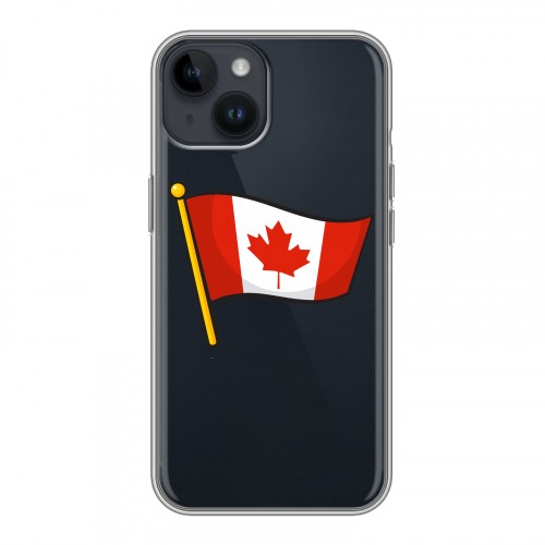 Полупрозрачный дизайнерский пластиковый чехол для Iphone 14 Флаг Канады