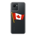 Полупрозрачный дизайнерский силиконовый с усиленными углами чехол для Realme C30 Флаг Канады