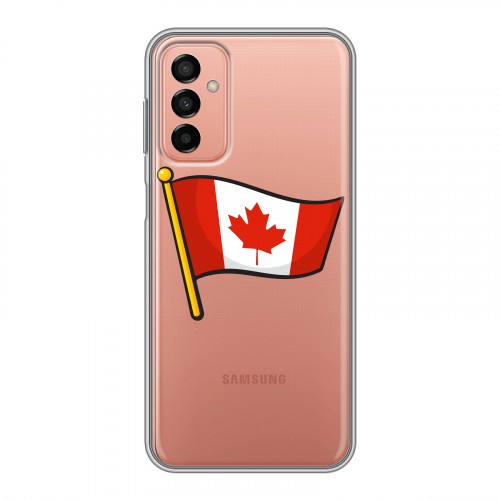 Полупрозрачный дизайнерский силиконовый с усиленными углами чехол для Samsung Galaxy M23 5G Флаг Канады