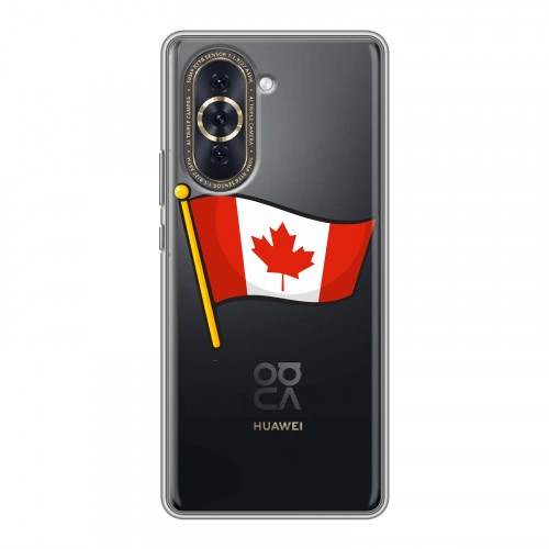 Полупрозрачный дизайнерский пластиковый чехол для Huawei Nova 10 Флаг Канады
