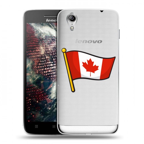 Полупрозрачный дизайнерский пластиковый чехол для Lenovo Vibe X Флаг Канады