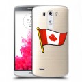 Полупрозрачный дизайнерский пластиковый чехол для LG G3 (Dual-LTE) Флаг Канады