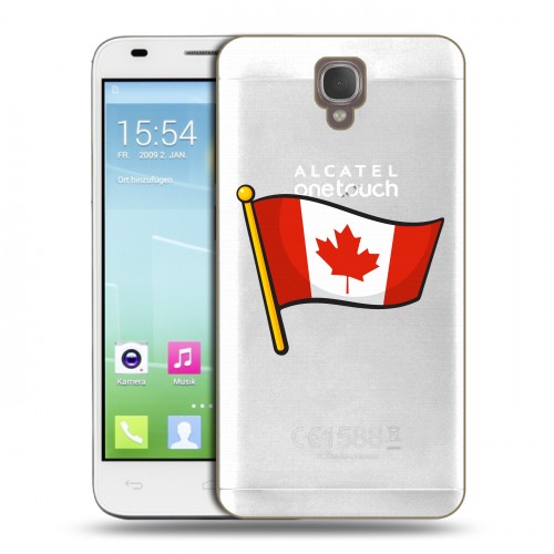 Полупрозрачный дизайнерский пластиковый чехол для Alcatel One Touch Idol 2 S Флаг Канады