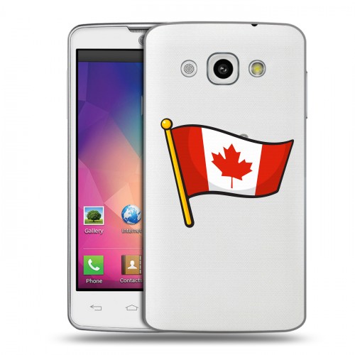 Полупрозрачный дизайнерский пластиковый чехол для LG L60 Флаг Канады