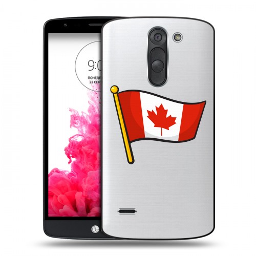 Полупрозрачный дизайнерский пластиковый чехол для LG G3 Stylus Флаг Канады