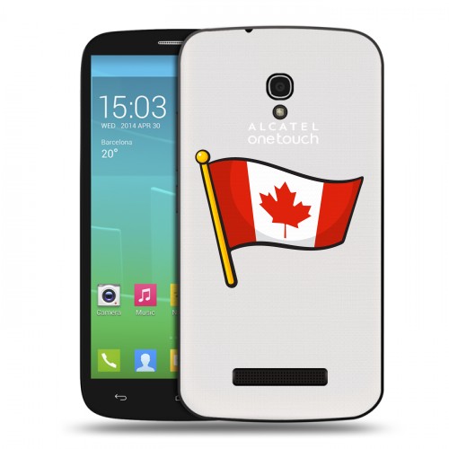 Полупрозрачный дизайнерский пластиковый чехол для Alcatel One Touch Pop S9 Флаг Канады
