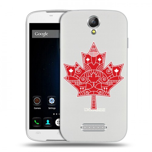 Полупрозрачный дизайнерский пластиковый чехол для Doogee X6 Флаг Канады