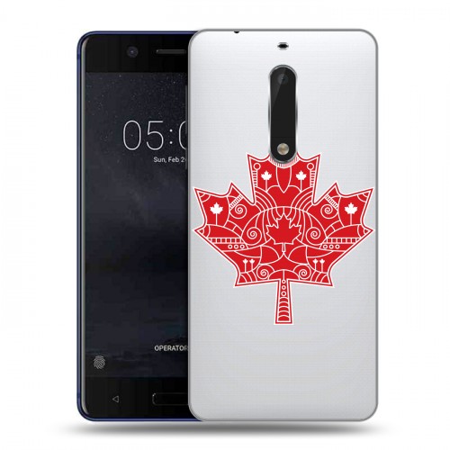 Полупрозрачный дизайнерский пластиковый чехол для Nokia 5 Флаг Канады