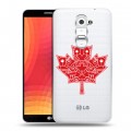 Полупрозрачный дизайнерский силиконовый чехол для LG Optimus G2 Флаг Канады