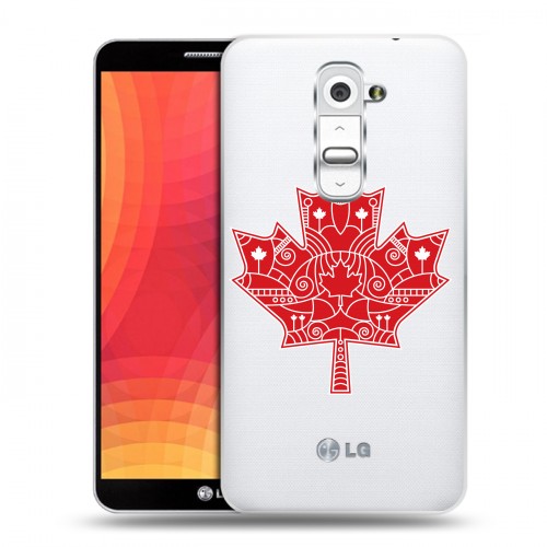 Полупрозрачный дизайнерский силиконовый чехол для LG Optimus G2 Флаг Канады