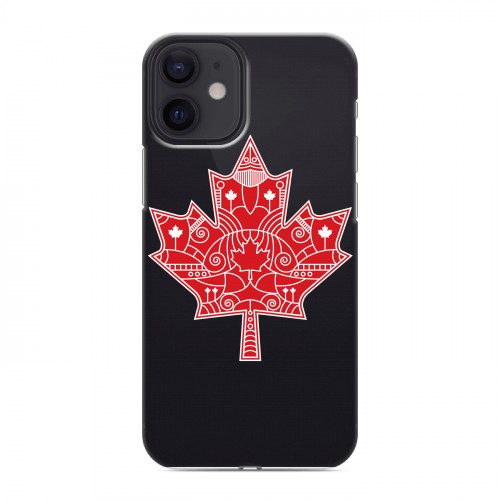 Полупрозрачный дизайнерский силиконовый с усиленными углами чехол для Iphone 12 Mini Флаг Канады