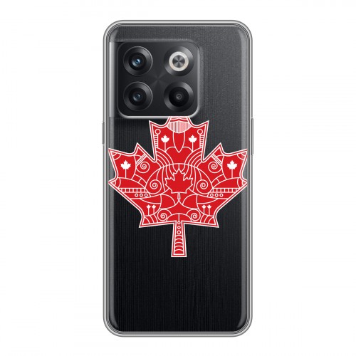 Полупрозрачный дизайнерский пластиковый чехол для OnePlus 10T Флаг Канады