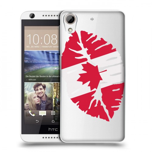 Полупрозрачный дизайнерский пластиковый чехол для HTC Desire 626 Флаг Канады