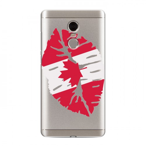 Полупрозрачный дизайнерский пластиковый чехол для Xiaomi RedMi Note 4 Флаг Канады