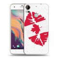 Полупрозрачный дизайнерский силиконовый чехол для HTC Desire 10 Pro Флаг Канады