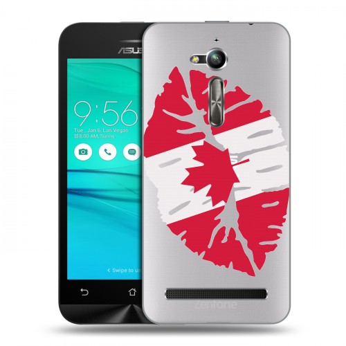 Полупрозрачный дизайнерский пластиковый чехол для ASUS ZenFone Go ZB500KL Флаг Канады